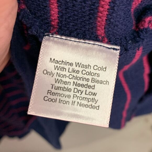 Jos. A Bank 1905 Navy Pink Striped Tailored Fit 1/4 Zip Pullover Sweatshirt Sz L - Picture 7 of 10